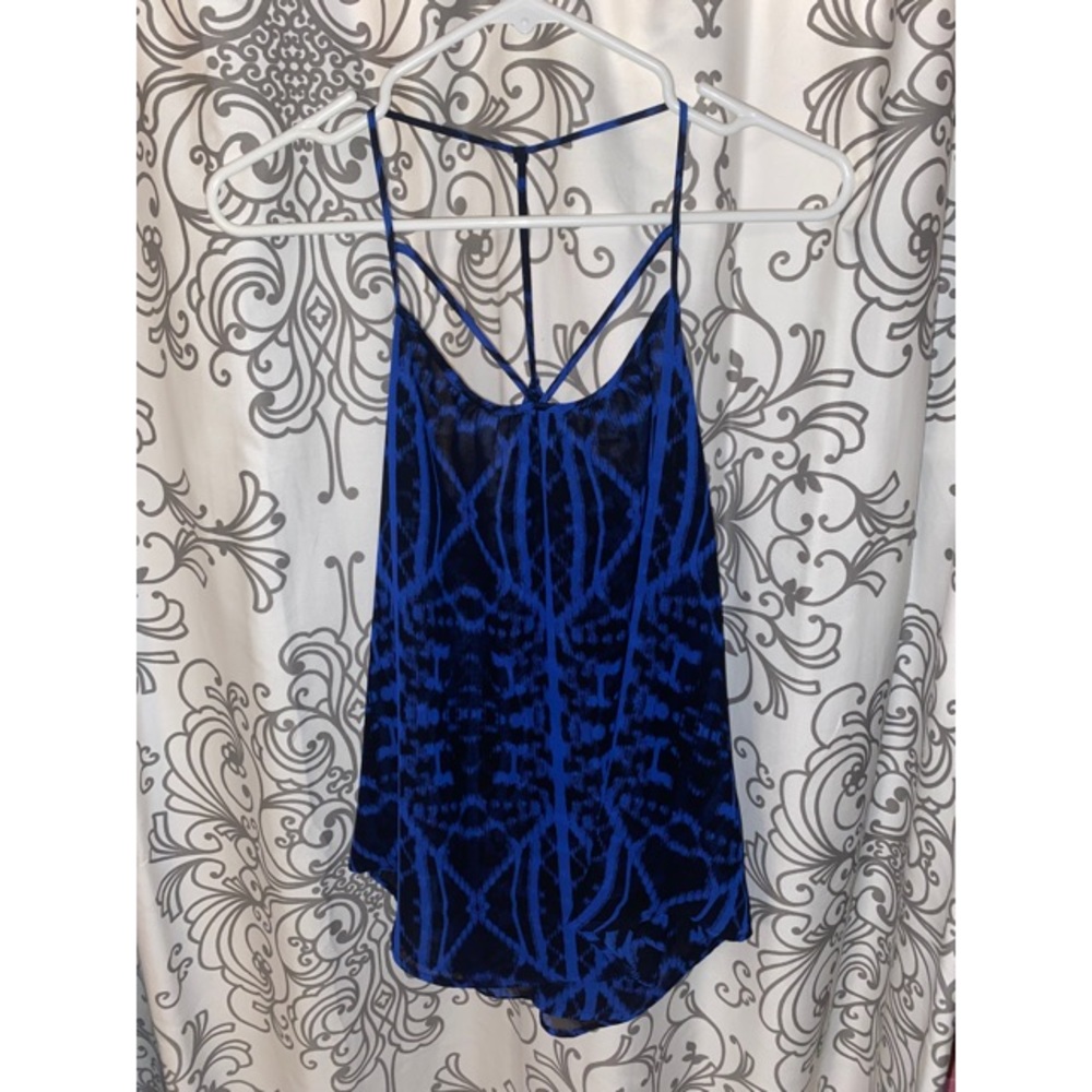 Express black and blue blousy top